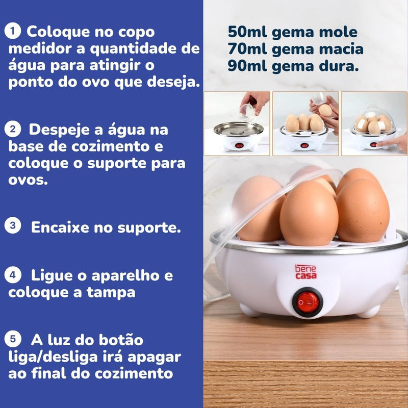Cozedor Elétrico de Ovos Multifuncional | Hey Sister