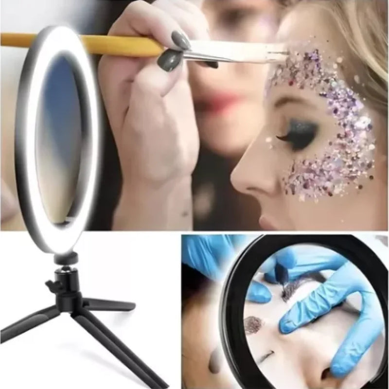 Ring Light 8" com Tripé e Suporte para Celular | Hey Sister