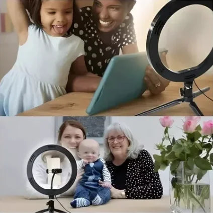 Ring Light 8" com Tripé e Suporte para Celular | Hey Sister
